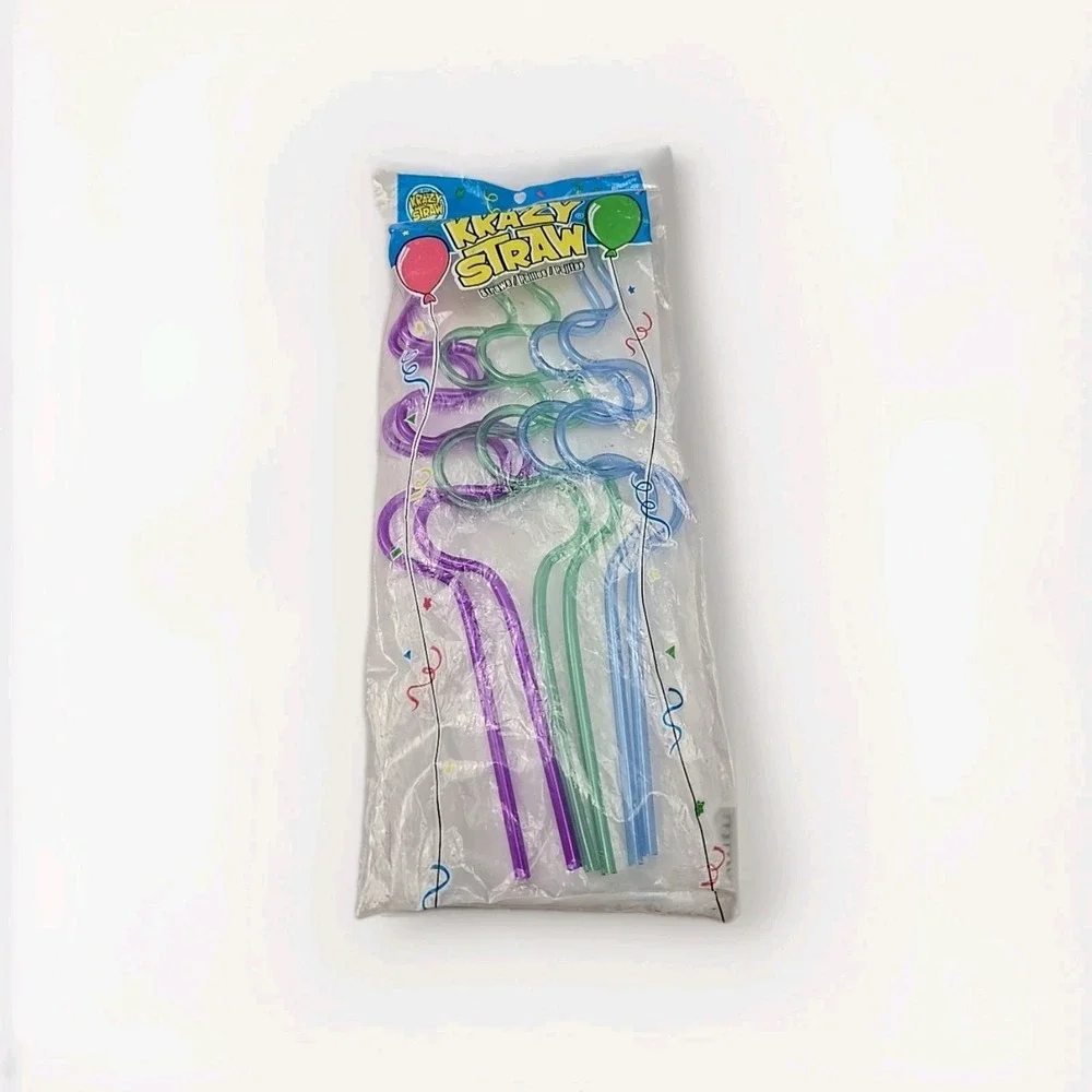 6 Total Fun Krazy Straws Assorted Colors Crazy Straw 10